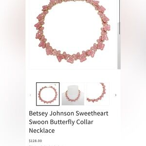 Betsey Johnson Sweetheart Swoon Pink Butterfly Collar Necklace